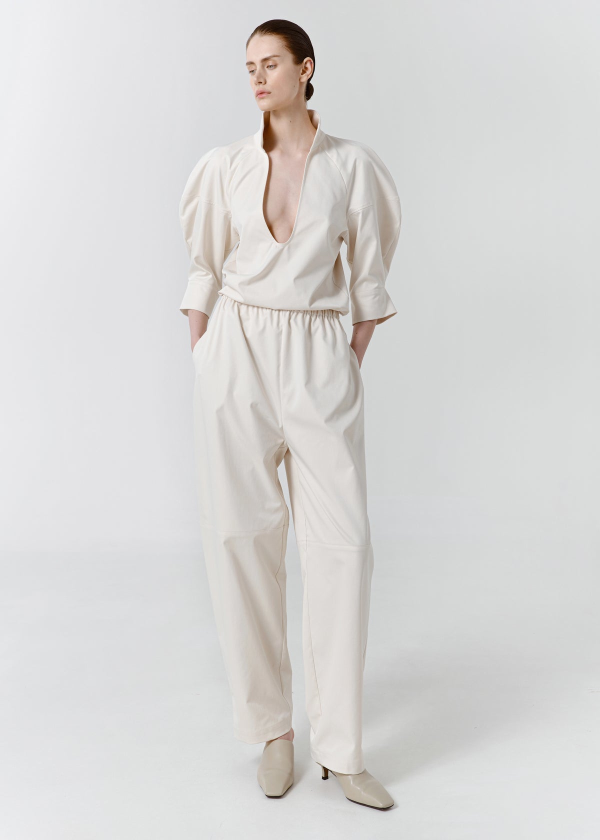 Grey-Beige Structure Pants