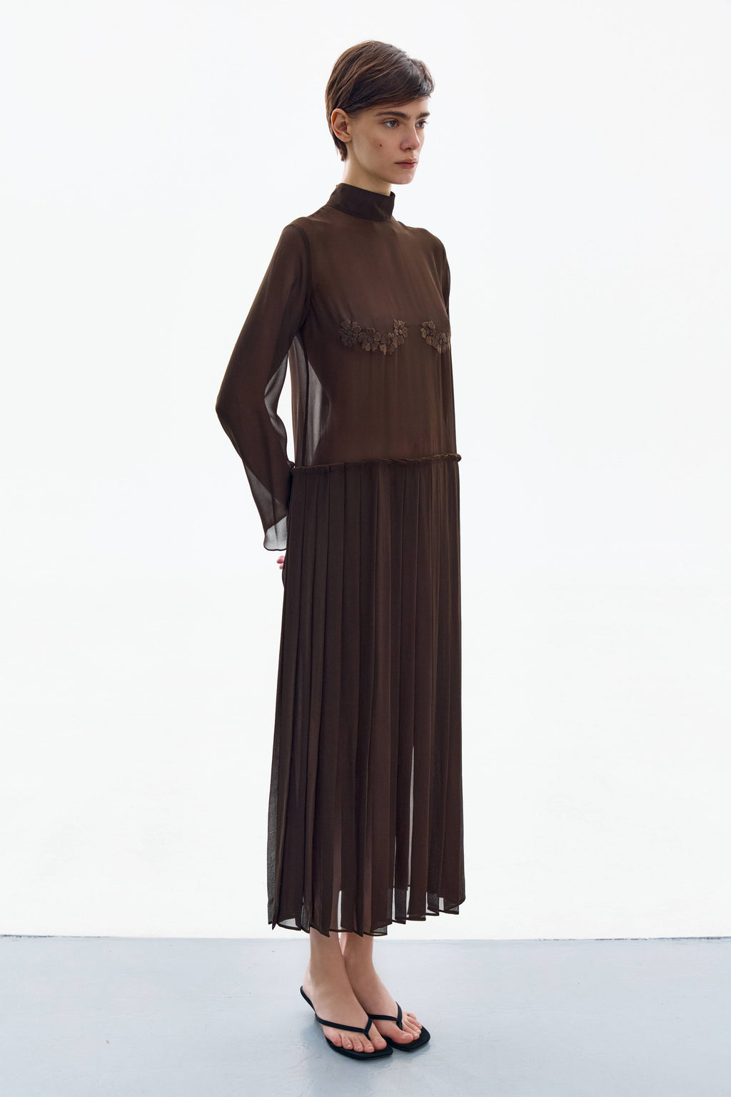 Brown Blossom Dress