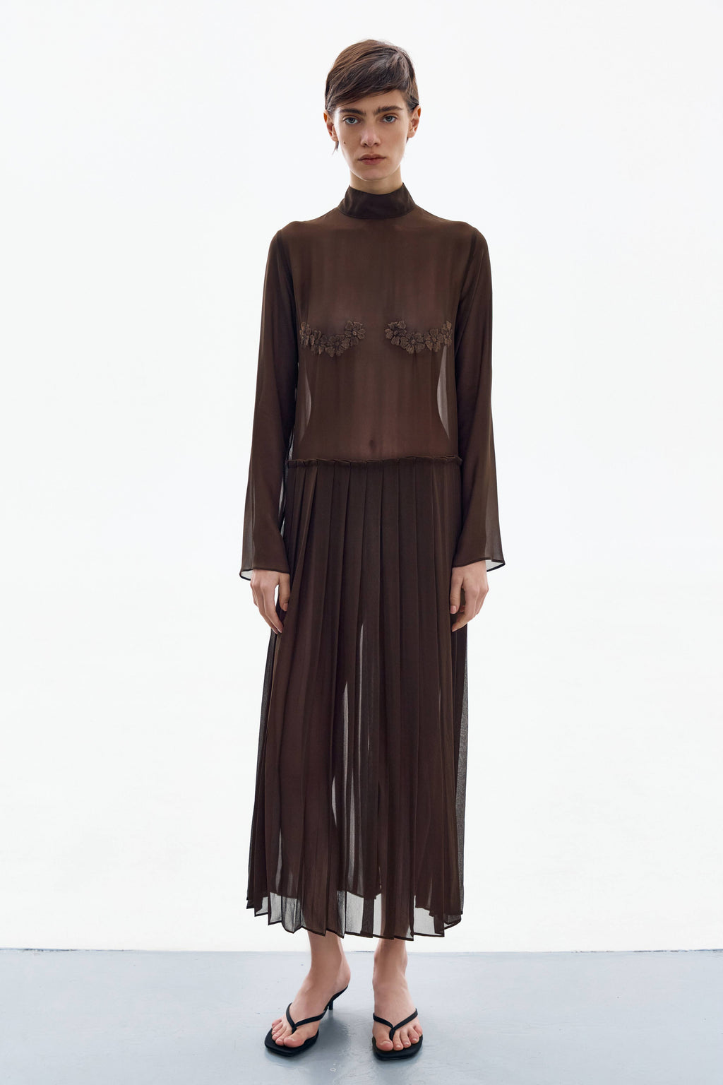 Brown Blossom Dress