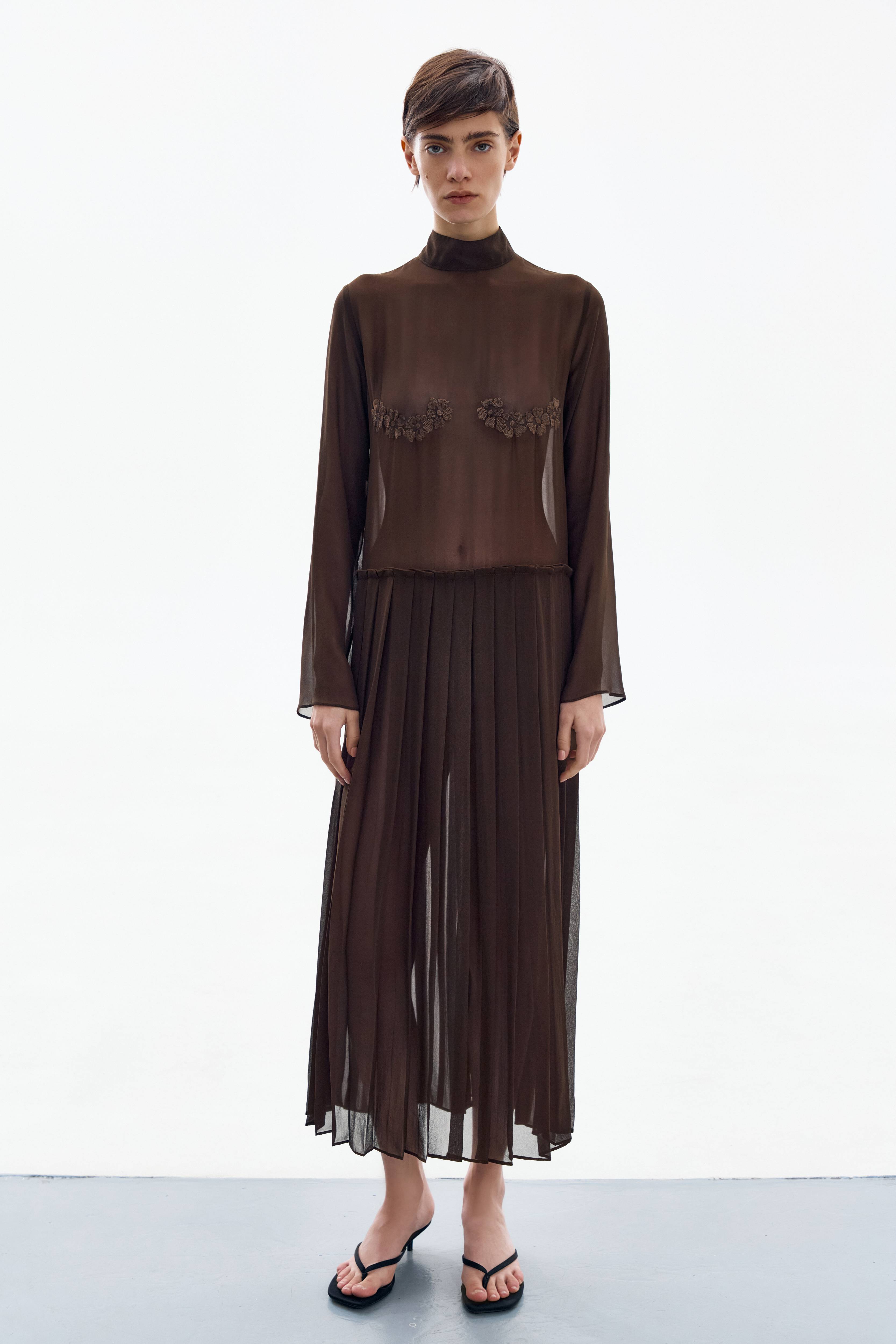 Brown Blossom Dress