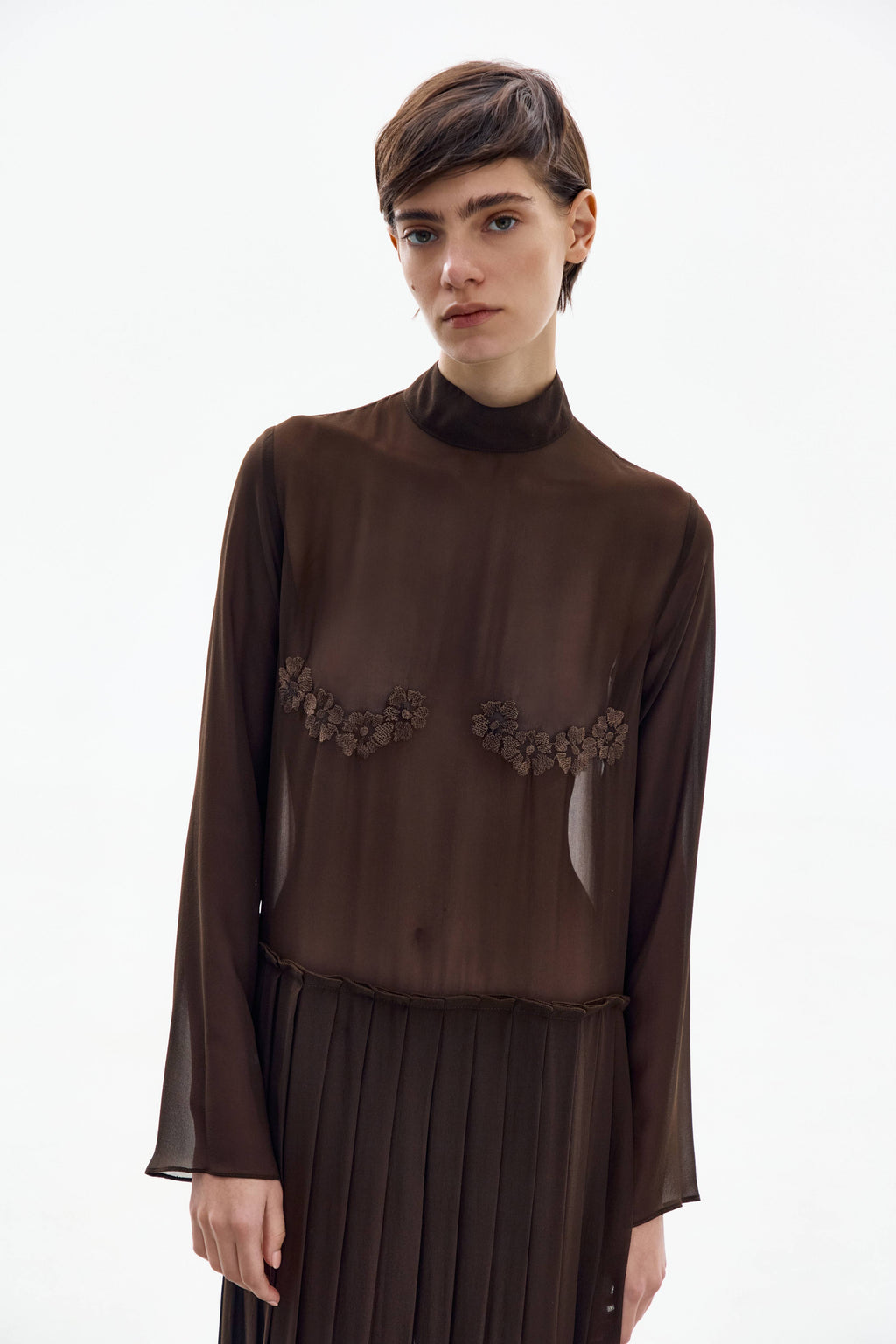 Brown Blossom Dress