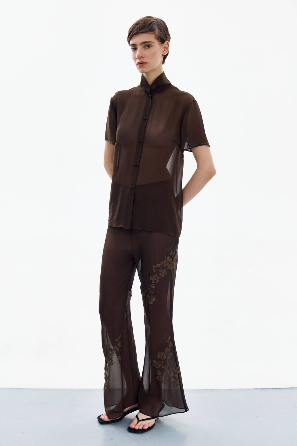 Brown Flora Pants