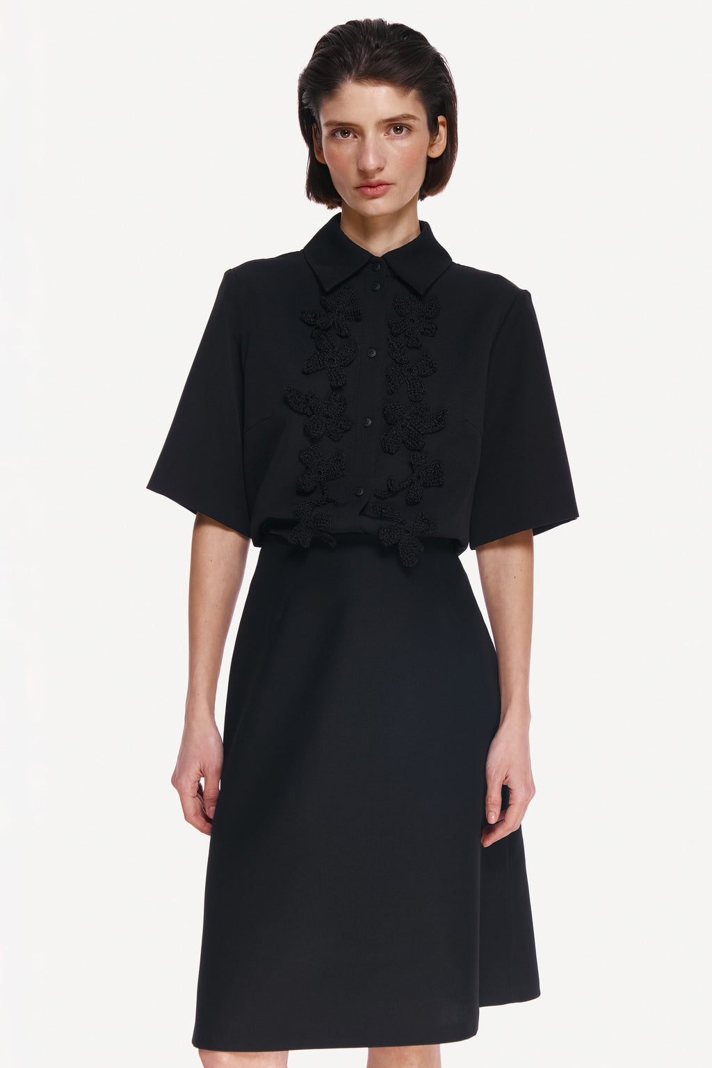 WOOL SILK A-LINE SKIRT