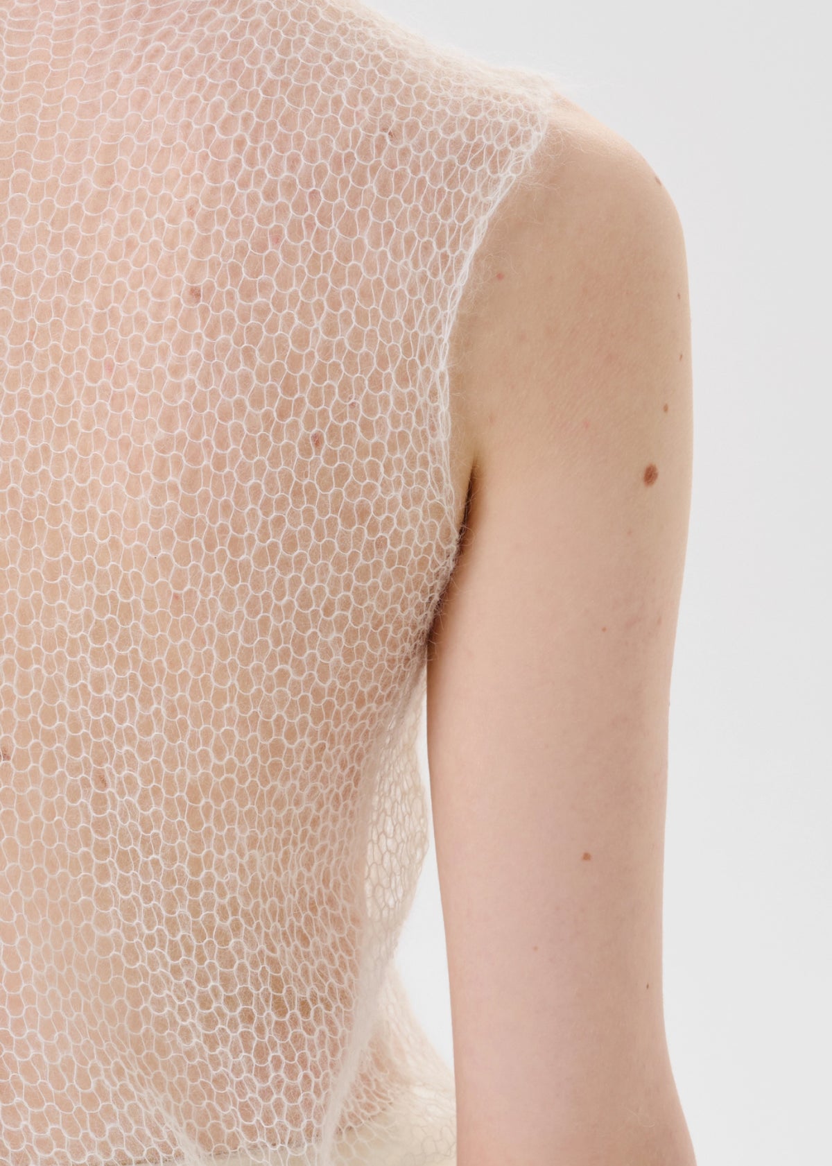 Long Sheer Knit Top “Soft Skin”