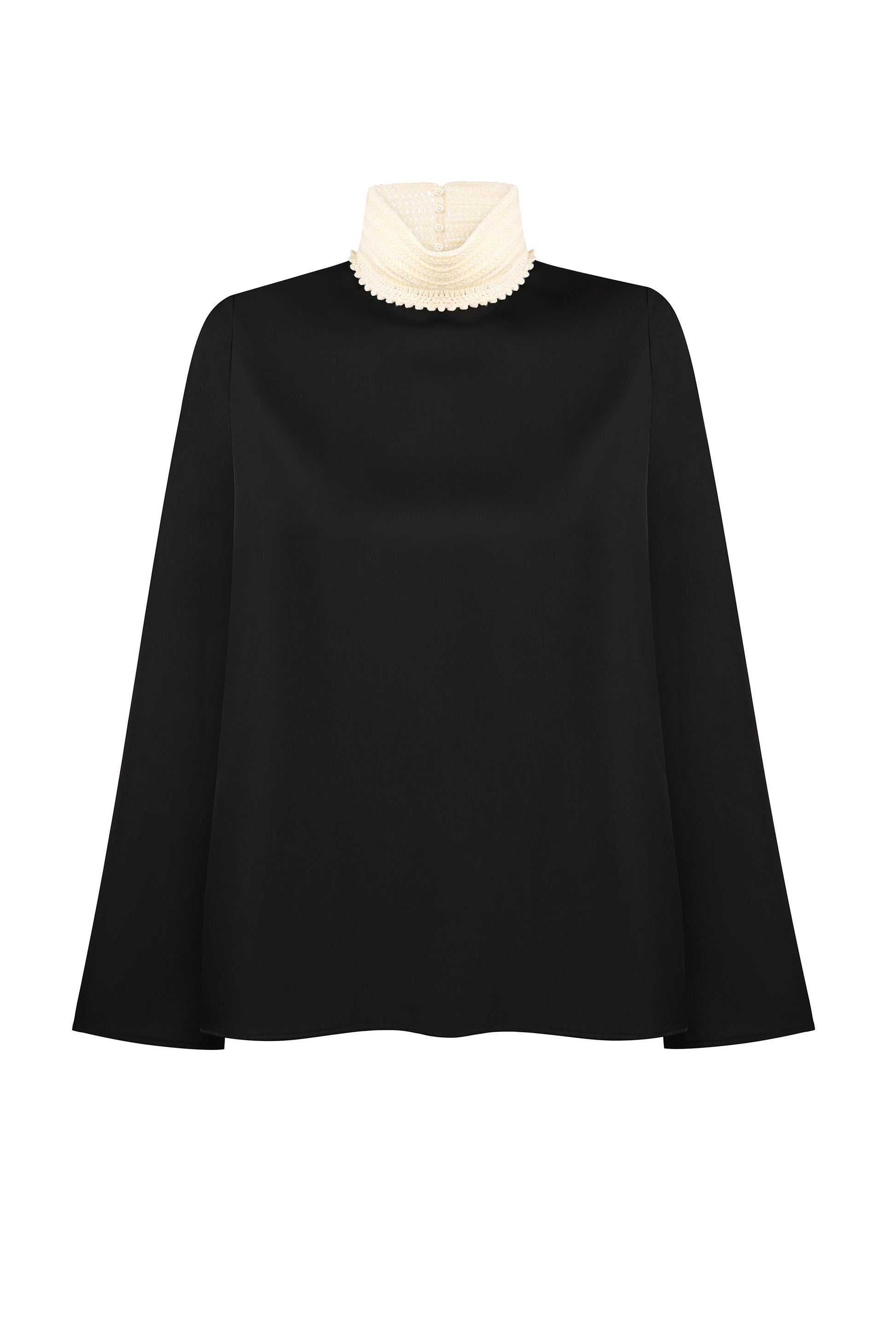 SHIRT WITH KNITTED STAND