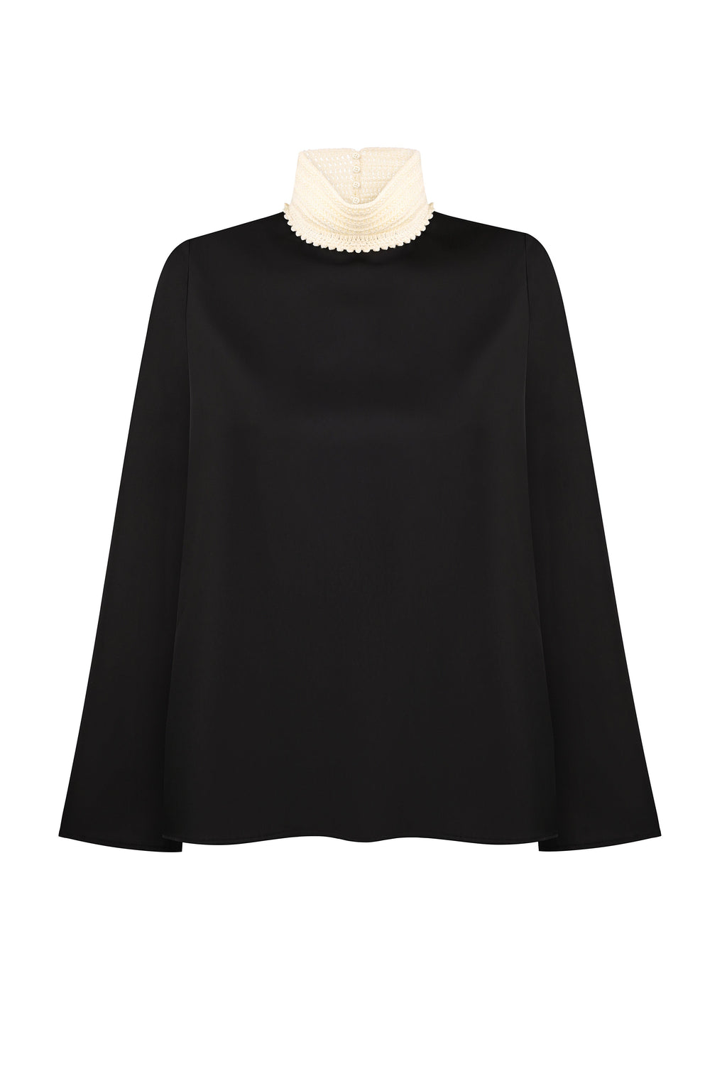 SHIRT WITH KNITTED STAND