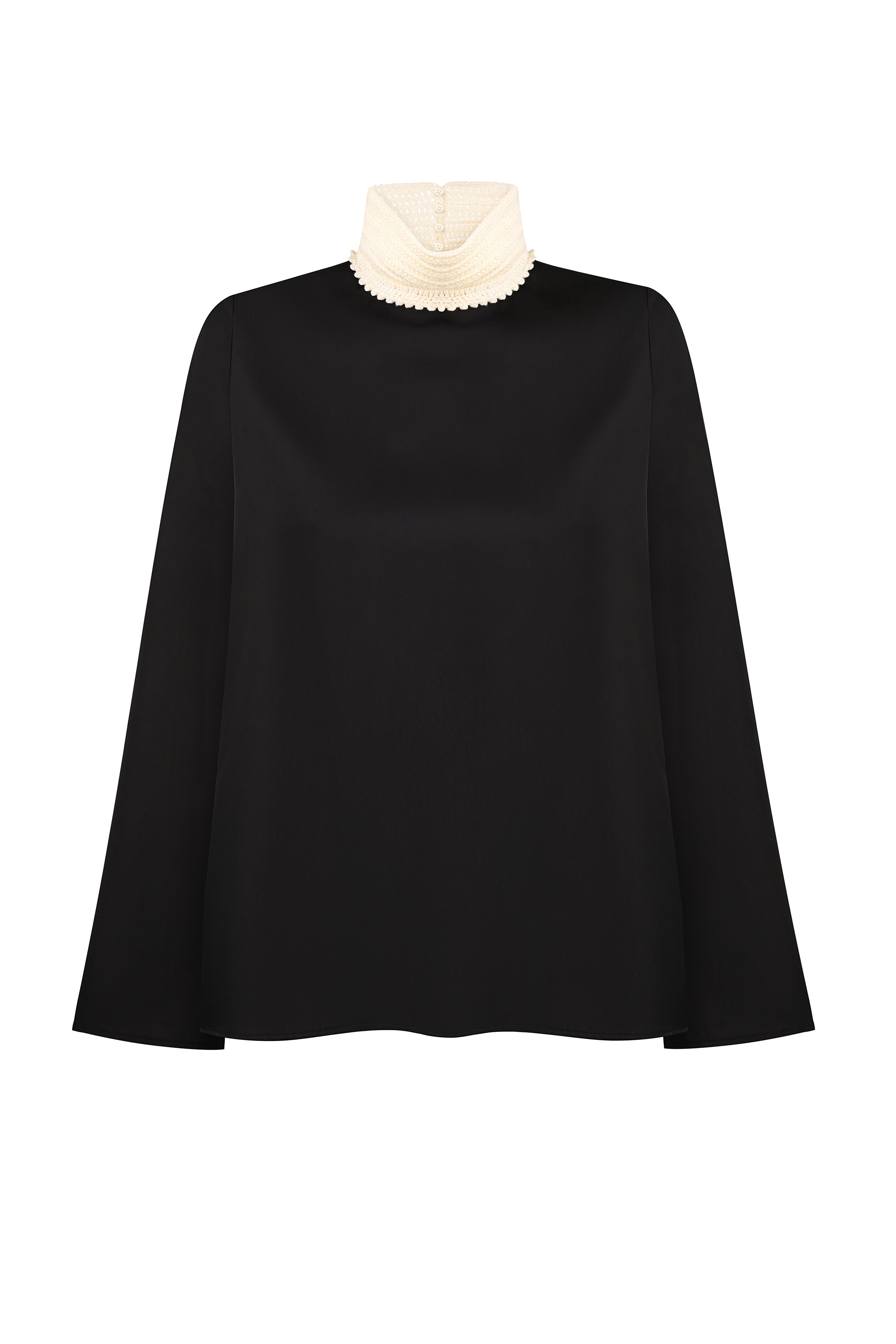 SHIRT WITH KNITTED STAND