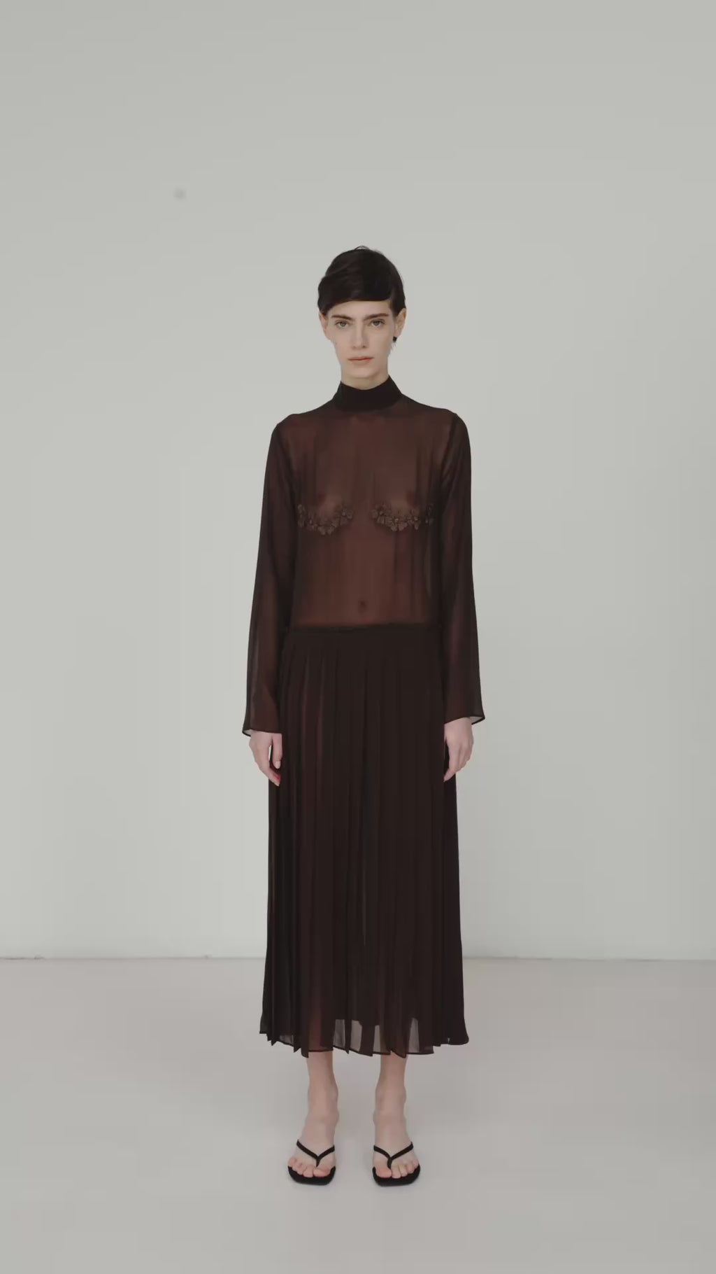 Brown Blossom Dress